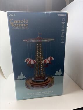 2024 Carole Towne Finn’s Parachute Drop Lighted Musical Village Scene